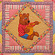 Applique bear-sweet tooth. Patchwork blanket for baby girl, baby quilt
