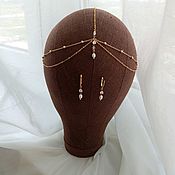 Свадебная веточка для волос в серебре с камнями и стразами