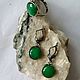 Earrings with green jade, Earrings, St. Petersburg,  Фото №1