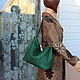 Green Forest Bag made of genuine green leather with a strap. Sacks. Olga'SLuxuryCreation. My Livemaster. Фото №5