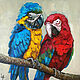 Painting Parrots - oil on canvas. The picture with the birds, Pictures, Belgorod,  Фото №1