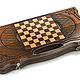 Backgammon carved 'Intergrus ornament' medium 50, Harutyunyan. Backgammon and checkers. H-Present more, than a gift!. My Livemaster. Фото №4