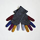 Felted women's gloves with multicolored fingers, Gloves, Kemerovo,  Фото №1