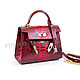 Сумка из питона по мотивам Hermes Kelly красная. Сумка через плечо. PYTOSHASHOP. Ярмарка Мастеров.  Фото №7