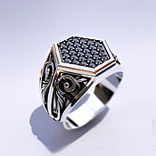 Украшения handmade. Livemaster - original item Ring-signet: Signet Hexagon. Handmade.