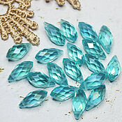 Материалы для творчества handmade. Livemaster - original item Beads Drops 12/6 mm Blue Rainbow 1 piece Briolettes. Handmade.
