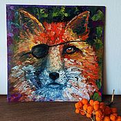 Картины и панно handmade. Livemaster - original item Painting Red Fox! oil, animals. Handmade.