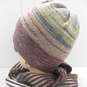 Комплект вязаный "Элиза"- шапочка с помпоном  и шарф-снуд