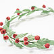 A wreath with red berries and green leaves of silk. Tiaras. Missberry.me. Online shopping on My Livemaster.  Фото №2