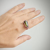 Украшения handmade. Livemaster - original item Copper ring with Roman glass Roman (wirewrap). Handmade.