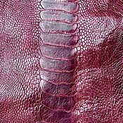 Материалы для творчества handmade. Livemaster - original item Genuine ostrich calf leather, burgundy color.. Handmade.