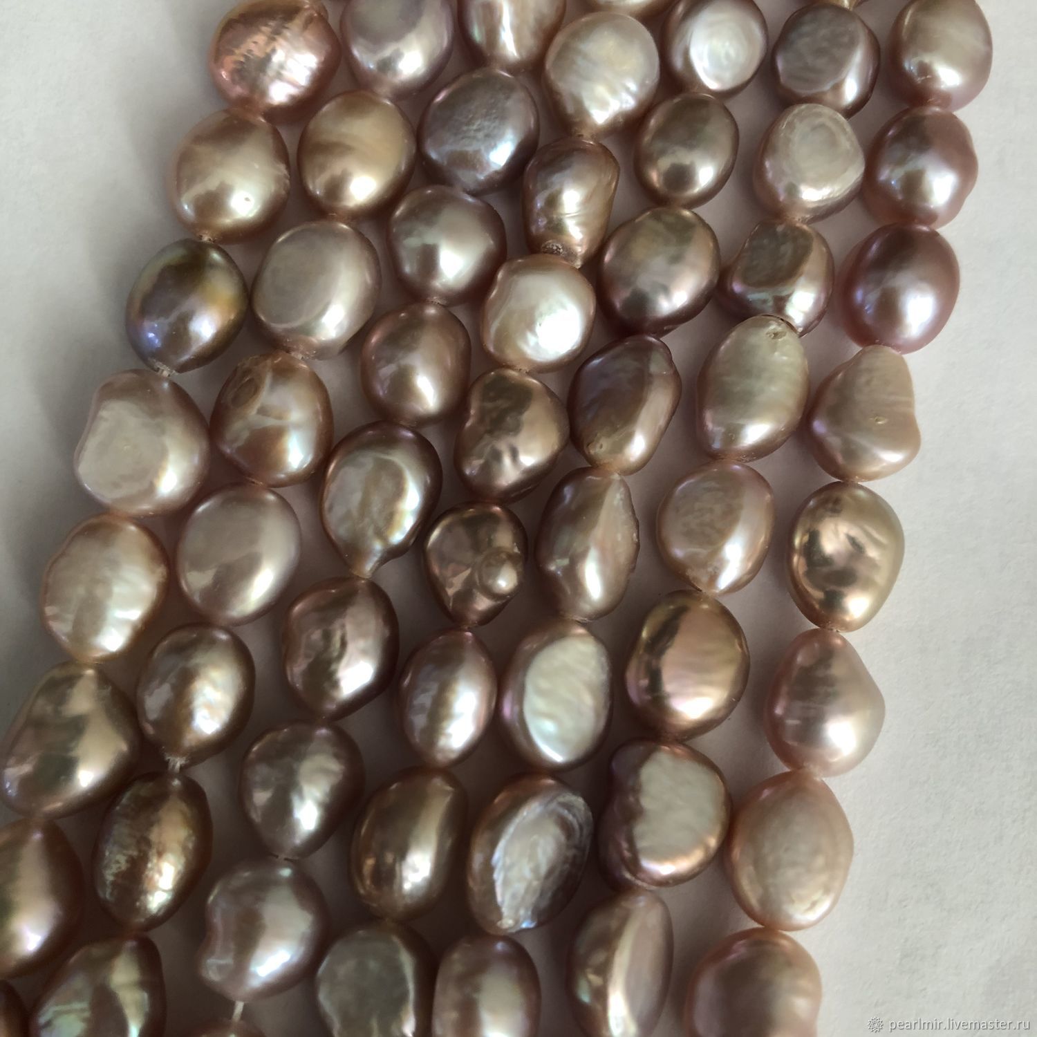Жемчуг 9 мм (33) сиреневый, барочный купить в интернет-магазине Ярмарка ...