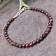 The bracelet is a natural garnet stone with a cut, Bead bracelet, Moscow,  Фото №1