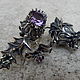 Thistle earrings with different amethysts. Earrings. Sergej Dementjev (desef). Online shopping on My Livemaster.  Фото №2