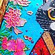 Витражная картина Кот самурай с цветами 22х22 см. Витражи. ZorkaVenera (Татьяна). Ярмарка Мастеров.  Фото №14