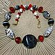 Necklace beads made from natural stones and crystal in etnicheskoi style. Creative decoration for lovers of glamorous style, Oriental style,romantic style, boho, retro style.