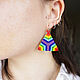 Rainbow Triangular Beaded Earrings. Earrings. Handmade by Svetlana Sin. My Livemaster. Фото №5