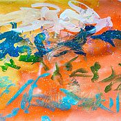 Картина "Цветущая японская айва". Масло на холсте