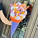 Букет из сладостей сладкий зефирный рожок с пирожными макарун, Съедобные букеты, Москва,  Фото №1