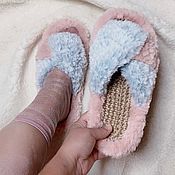 Обувь ручной работы handmade. Livemaster - original item Fur Slippers. Women`s slippers with fur. Slippers. Handmade.
