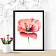 Watercolor Scarlet poppy. Pictures. natabold. Online shopping on My Livemaster.  Фото №2