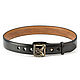 Leather belt 'Forester' (black). Straps. Russian leather Guild. Online shopping on My Livemaster.  Фото №2