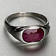 Ring with natural ruby 2,23 ct silver handmade, Rings, Moscow,  Фото №1