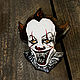 Brooches portrait ' Stephen king, IT IT, clown, white, brooch'. Brooches. greenfox-23. My Livemaster. Фото №4