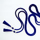 Thin beaded rope belt with tassels Classic blue. Belt. gershman. My Livemaster. Фото №5