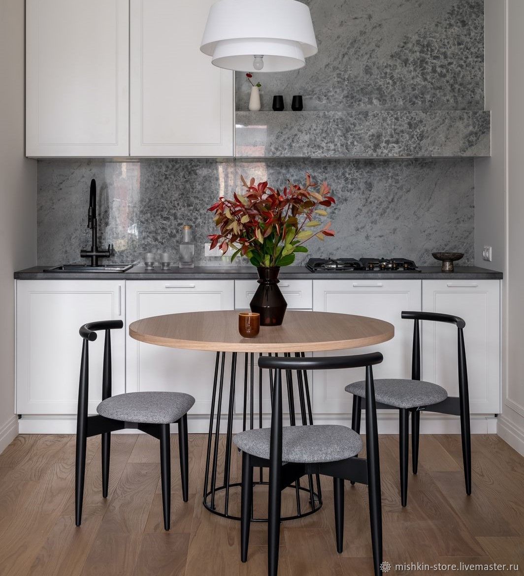 Обеденный стол круглый Руби металл, шпон 70 см в интернет-магазине ...