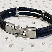 Украшения handmade. Livemaster - original item Bracelet made of genuine lizard leather, in dark blue color!. Handmade.
