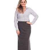 Одежда handmade. Livemaster - original item Skirt with slits on the sides of the gray cell. Handmade.