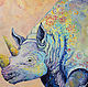 The picture with the rhinoceros oil on canvas. Pictures. Multicolor Gallery. My Livemaster. Фото №4