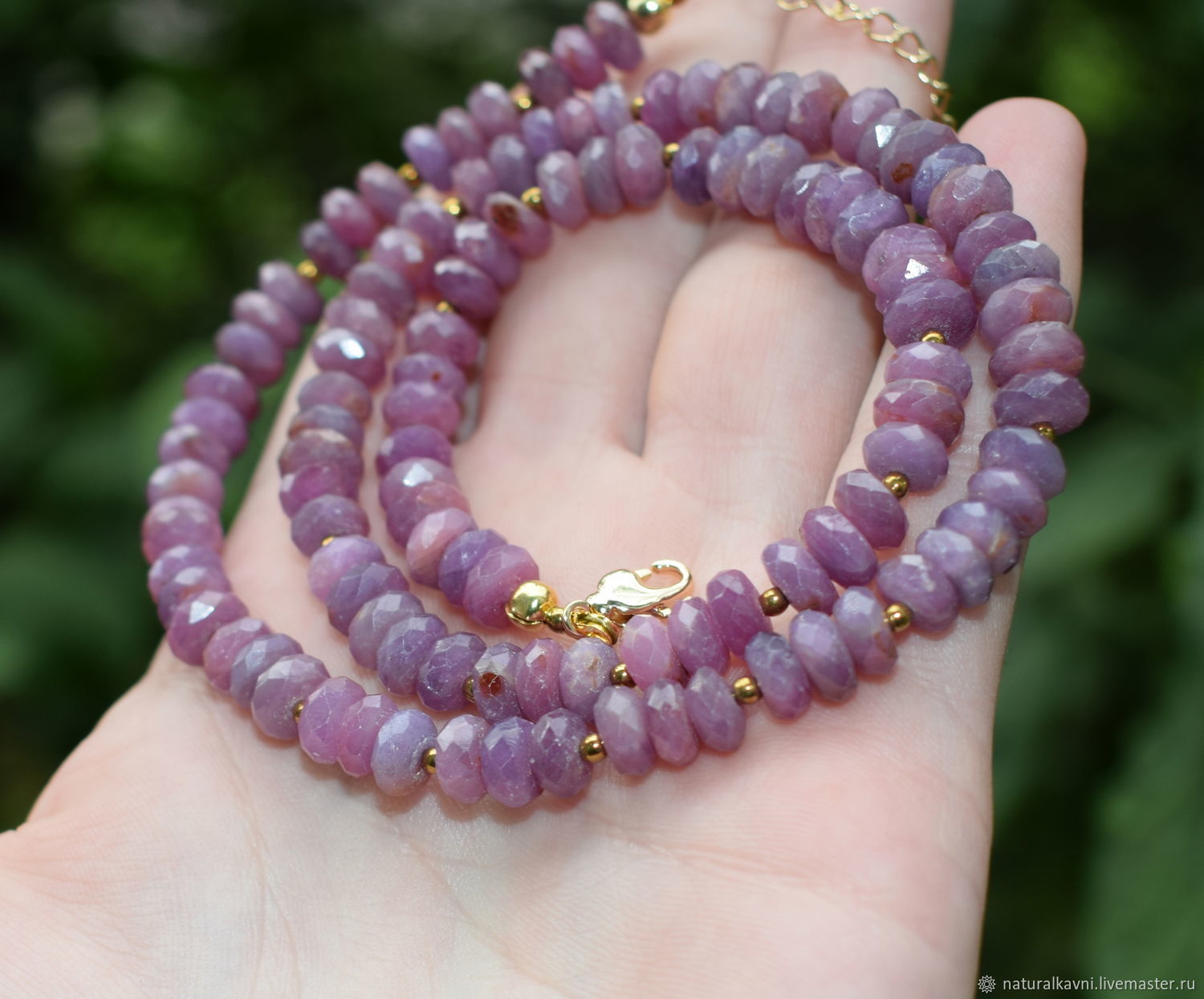 Бусы натуральный камень рубин с огранкой – купить на Ярмарке Мастеров ...