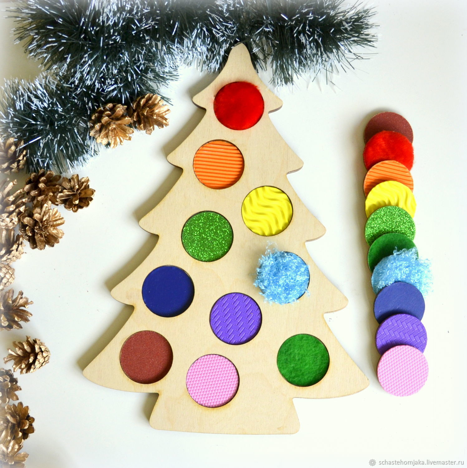 Tactile boards 'Tree'. 10 pairs of tactile materials, Stuffed Toys, Petrozavodsk,  Фото №1