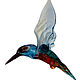 Interior hanging decoration stained glass bird Kingfisher Pez. Pendants for pots. In Glass. Online shopping on My Livemaster.  Фото №2