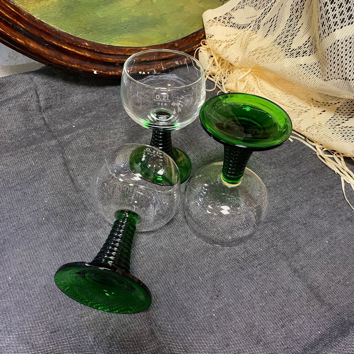 Винтаж: Бокалы - рёмеры на зелёной ножке. Германия в интернет-магазине ...