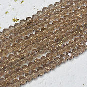 Материалы для творчества handmade. Livemaster - original item Beads 60 pcs faceted 3h2 mm Beige rainbow. Handmade.