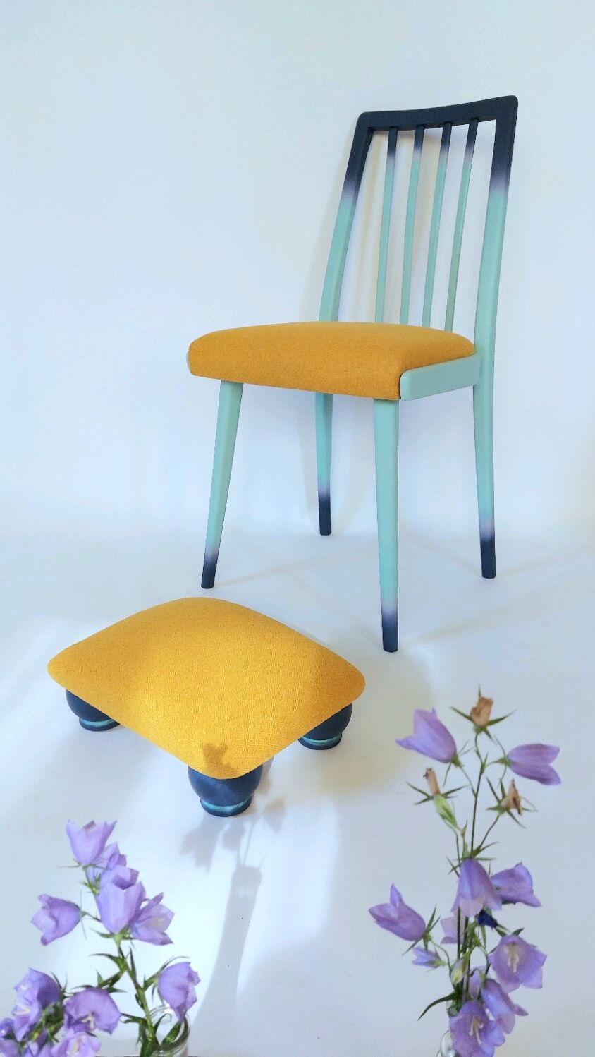 Изумительный комплект винтажный стул Лигна + пуфик – заказать на ...