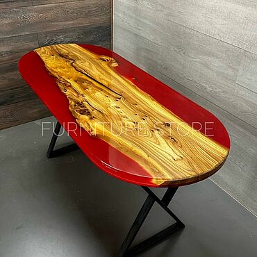 Для дома и интерьера ручной работы. Ярмарка Мастеров - ручная работа Столы: Стол из карагача и эпоксидной смолы. Handmade.