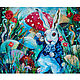 Oil painting 'White Rabbit' in the nursery, Pictures, Samara,  Фото №1