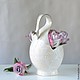 ваза авторская ваза керамика ваза настольная красивая ваза лебедь лебеди настольная композиция ваза декоративная ваза для цветов ваза белая фигурка лебедь статуэтка лебедь авторская ваза в подарок