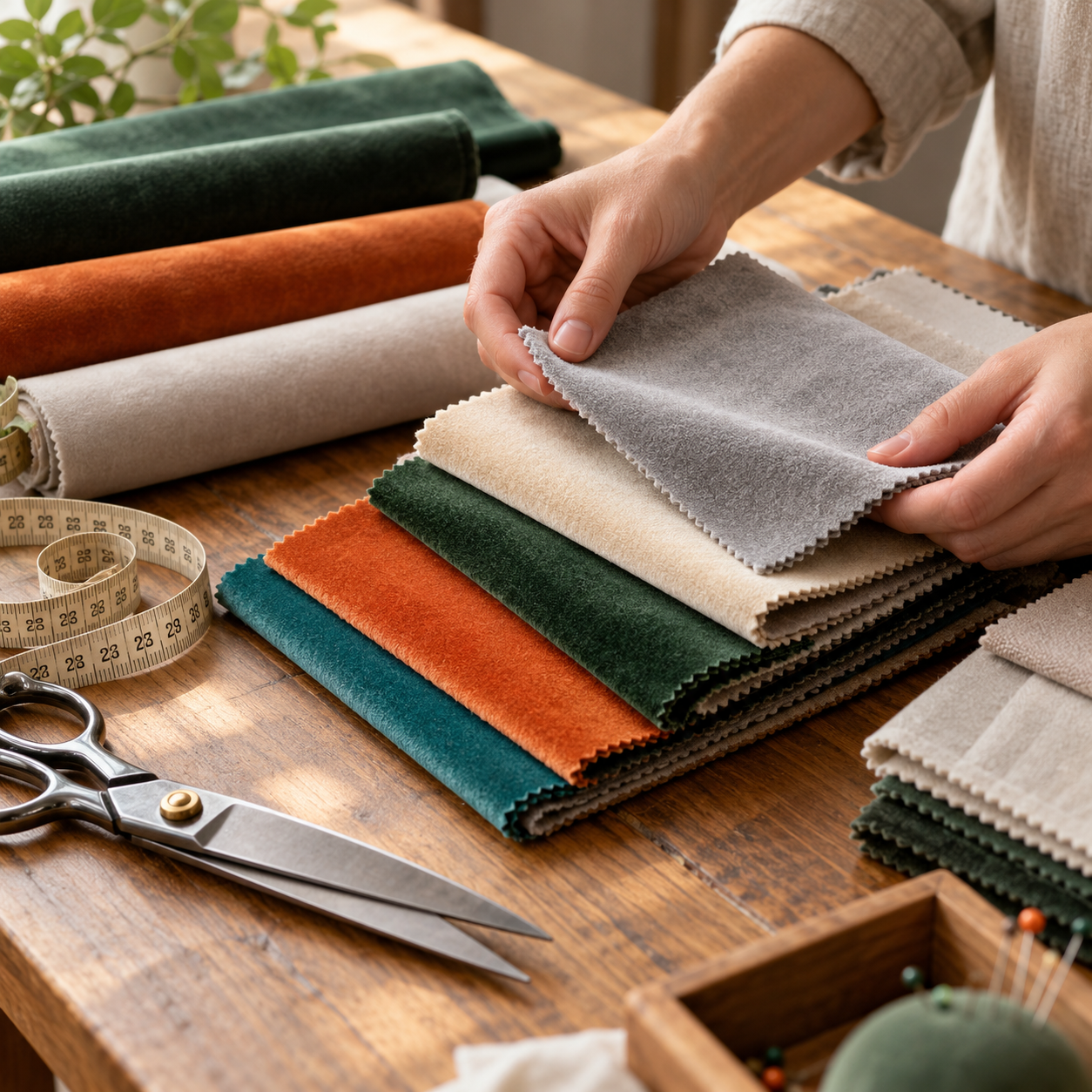 Помогаем подобрать ткань, оттенок и фактуру 