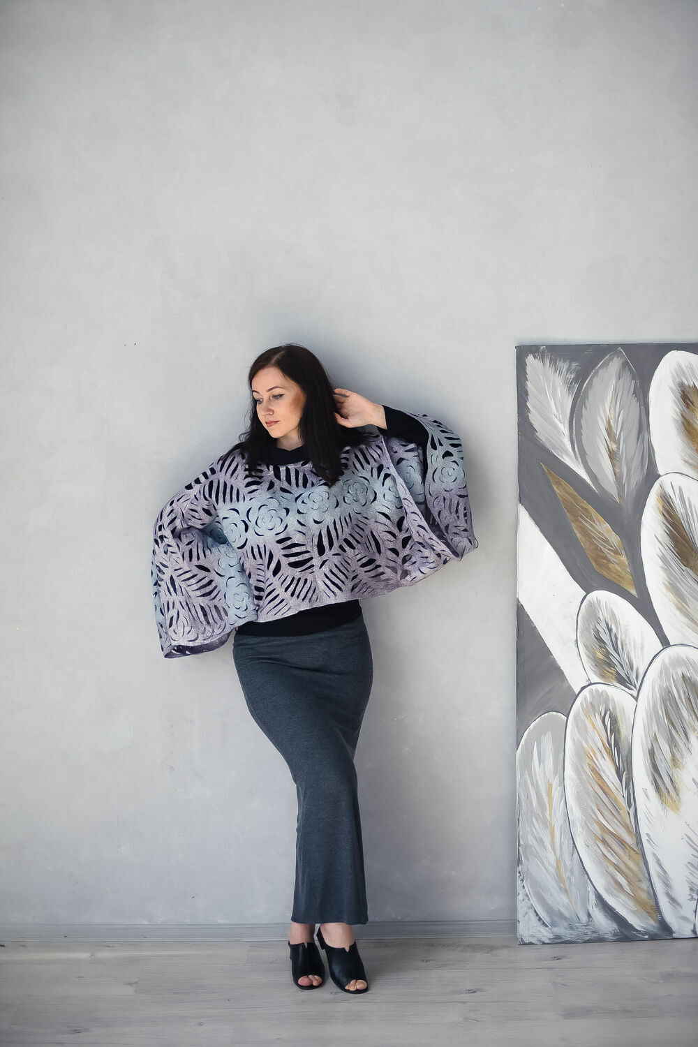 Блуза с широкими рукавами "Крис" в интернет-магазине Ярмарка Мастеров ...