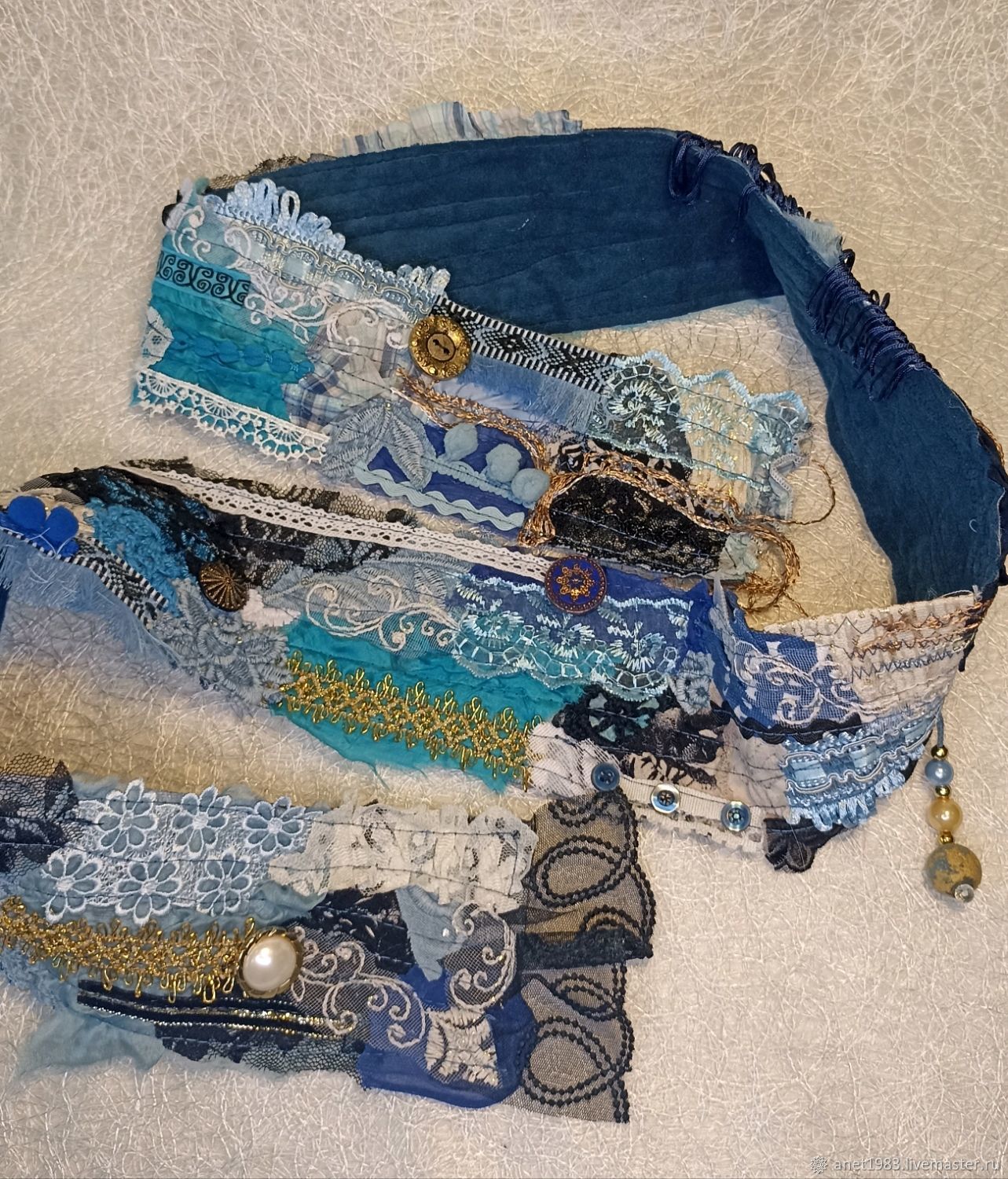 Авторская лента. Заготовка на пояс. Декор на сумка, одежду, браслет ...