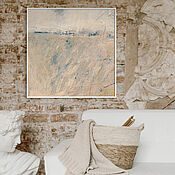 Картины и панно handmade. Livemaster - original item Interior abstraction Milky misty silence (beige lilac. Handmade.