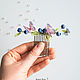 Bridal flower hair comb, Wedding flower hair clip. Hair Decoration. Sweet Rose. My Livemaster. Фото №4