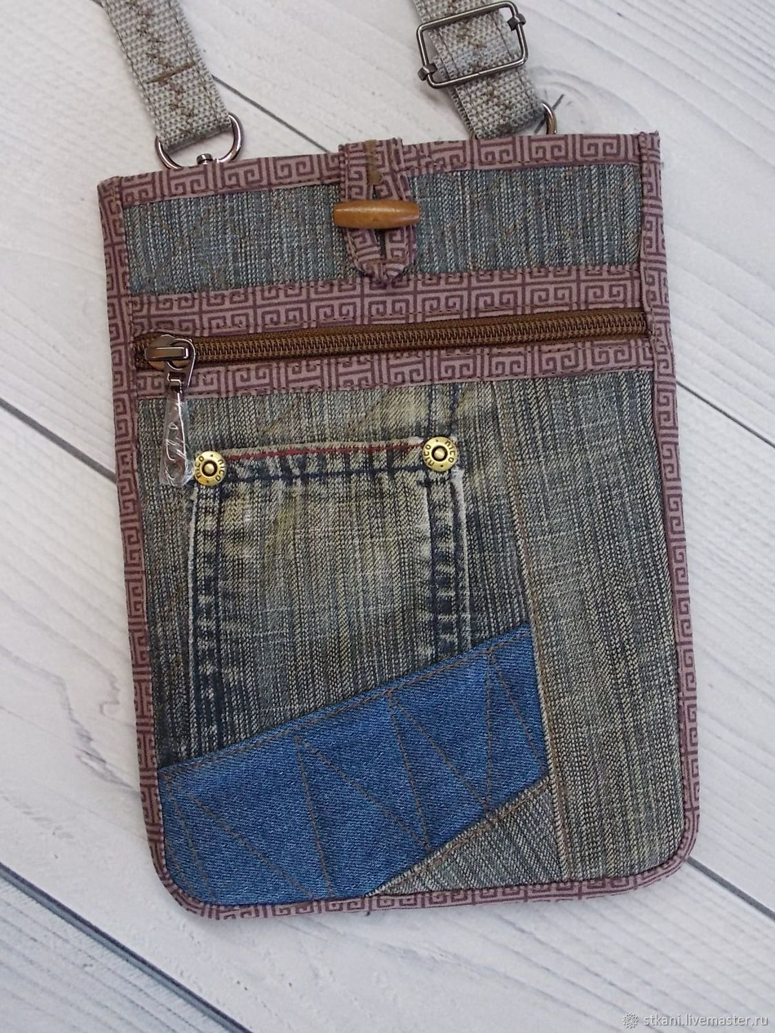Джинсовая сумка, На пояс, Сумка-карман, На плечо, Лакомник, Текстиль ...