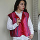 Felted vest 'Berry raspberry'. Vests. silk wool. Online shopping on My Livemaster.  Фото №2