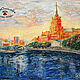 Paintings: moscow city landscape sunset water MOSCOW RIVER, Pictures, Moscow,  Фото №1